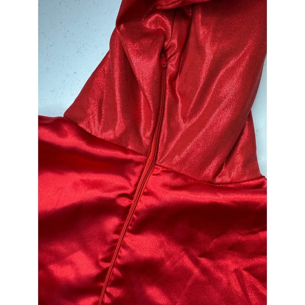 Supergirl Costume Dress with Attached Hooded Cape Blue Red‎ Girls Superhero